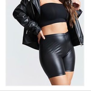 Plus Size Faux Leather Shorts